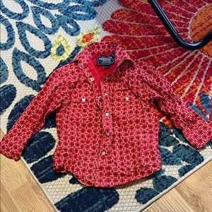 Panhandle Kids Red Patterned Button-Down Shirt